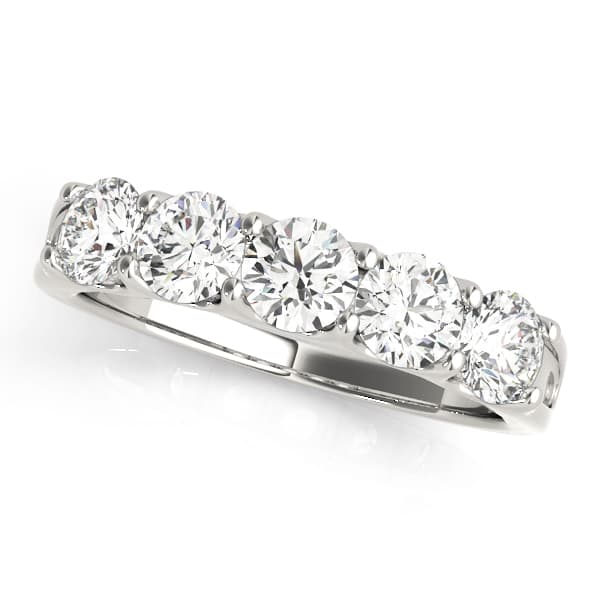 5-Stone Shared-Prong Wedding Band — A — View 1