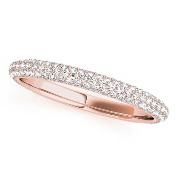 Multi-Row Pavé Wedding Bands (0.54 ct. tw.), Front view in rose gold