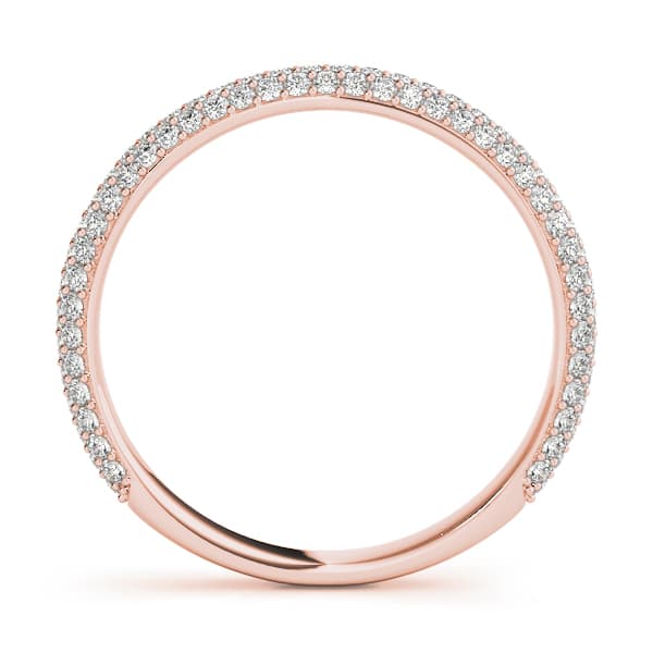 Multi-Row Pavé Wedding Bands (0.54 ct. tw.), Side view in rose gold