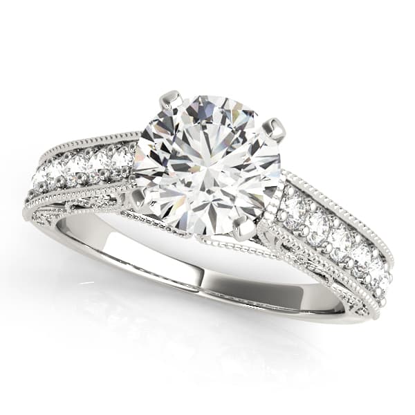 Vintage Inspired Engagement Ring — style 50606 in 10k White Gold