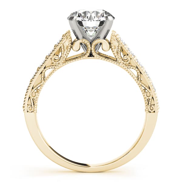 Vintage Inspired Engagement Ring, style 50606, Side view in yellow gold