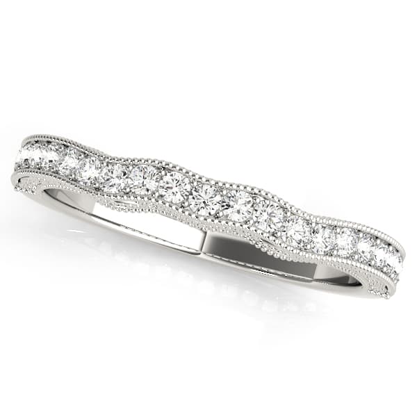 Curved Milgrain Wedding Bands — View 1
