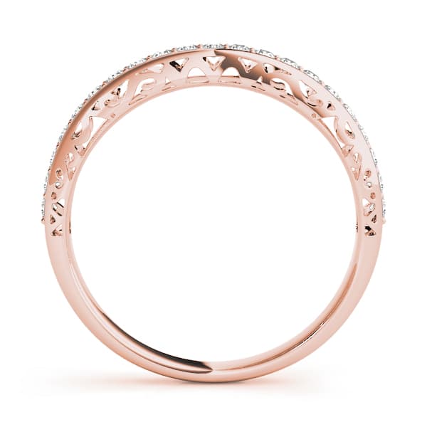 Vintage Prong In Channel Wedding Band (0.21 ct. tw.), Side view in rose gold