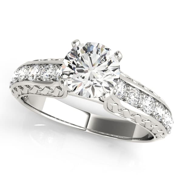 ENGAGEMENT RINGS ANTIQUE — style 50615 in 10k White Gold