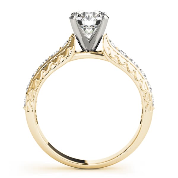 Antique Engagement Ring, style 50615, Side view in yellow gold