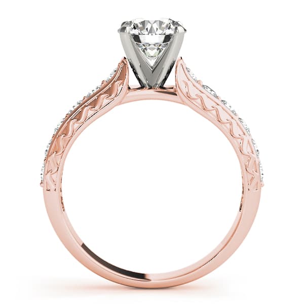 Antique Engagement Ring, style 50615, Side view in rose gold