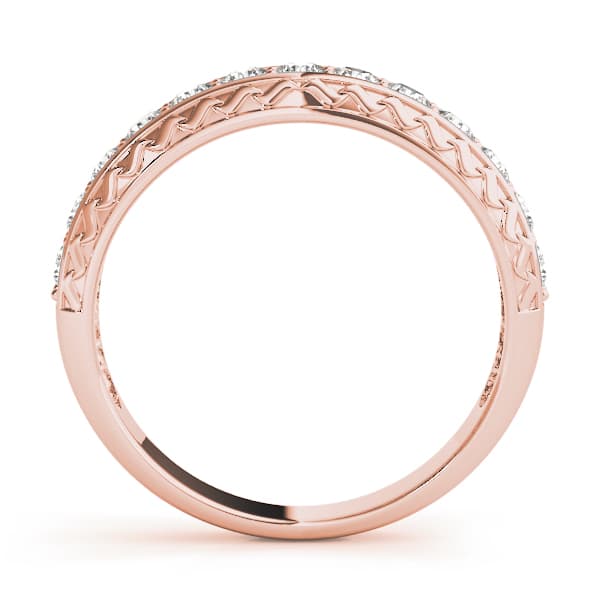 Prong Set Wedding Band (0.52 ct. tw.), Side view in rose gold