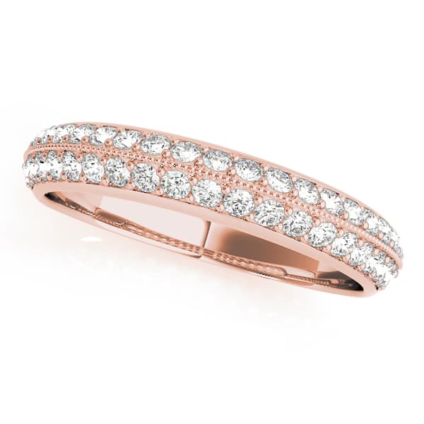 Pavé Wedding Band (3/8 ct. tw.), Front view in rose gold