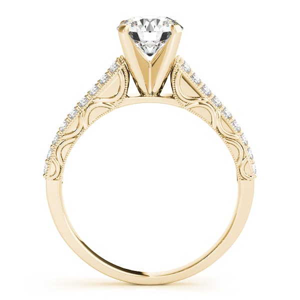 Antique Engagement Ring, style 50618, Side view in yellow gold