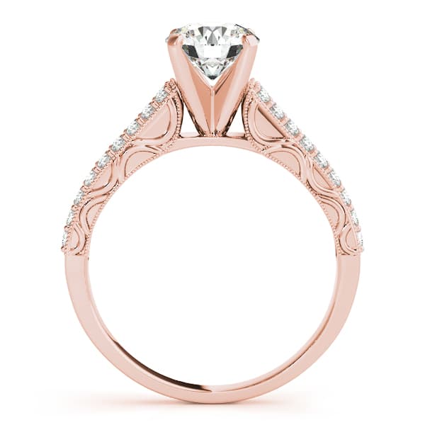 Antique Engagement Ring, style 50618, Side view in rose gold