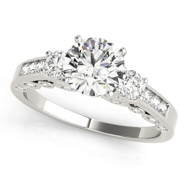 3-Stone Channel Set Solitaire Engagement Rings — style 50619 in 10k White Gold