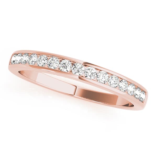 Single Row Channel Set Wedding Band (0.3 ct. tw.), Front view in rose gold