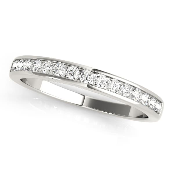 Single Row Channel Set Wedding Band — View 1