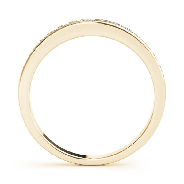 Single Row Channel Set Wedding Band (0.3 ct. tw.), Side view in yellow gold