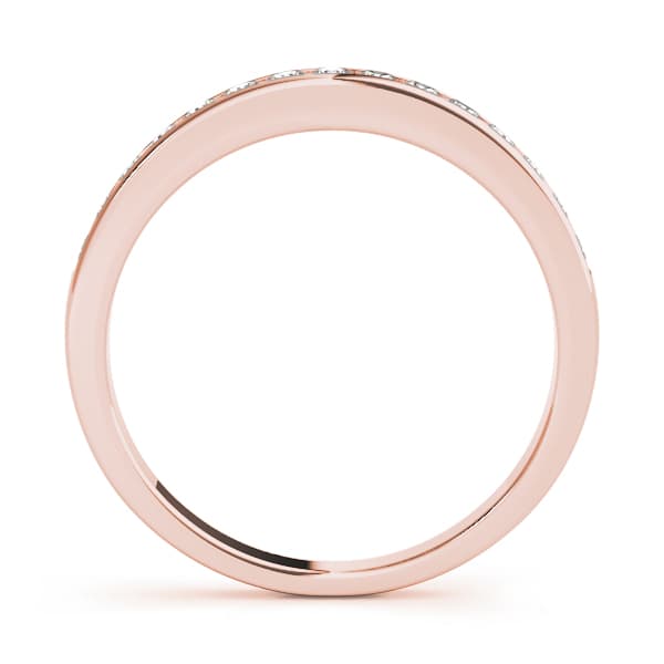 Single Row Channel Set Wedding Band (0.3 ct. tw.), Side view in rose gold