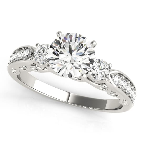 ENGAGEMENT RINGS 3 STONE ROUND — style 50620 in 10k White Gold