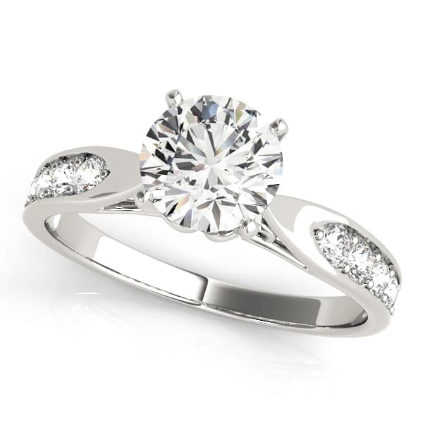Single Row Prong Engagement Ring — style 50621 in 10k White Gold
