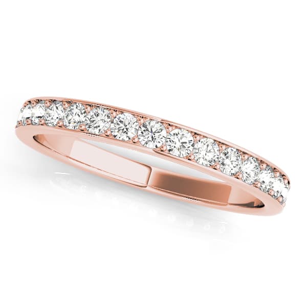 Prong-In-Channel Wedding Ring (0.3 ct. tw.), Front view in rose gold