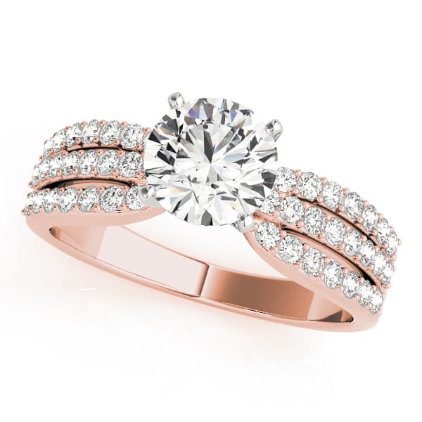 Multi-Row Engagement Ring, style 50622, Front view in rose gold