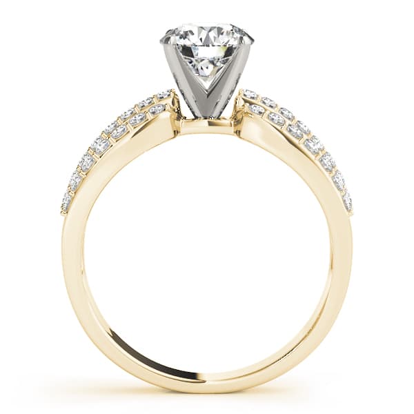 Multi-Row Engagement Ring, style 50622, Side view in yellow gold