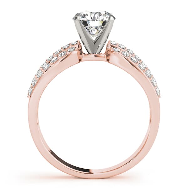 Multi-Row Engagement Ring, style 50622, Side view in rose gold