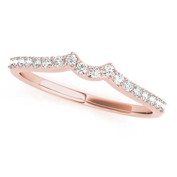Curved Wedding Band (0.18 ct. tw.), Front view in rose gold