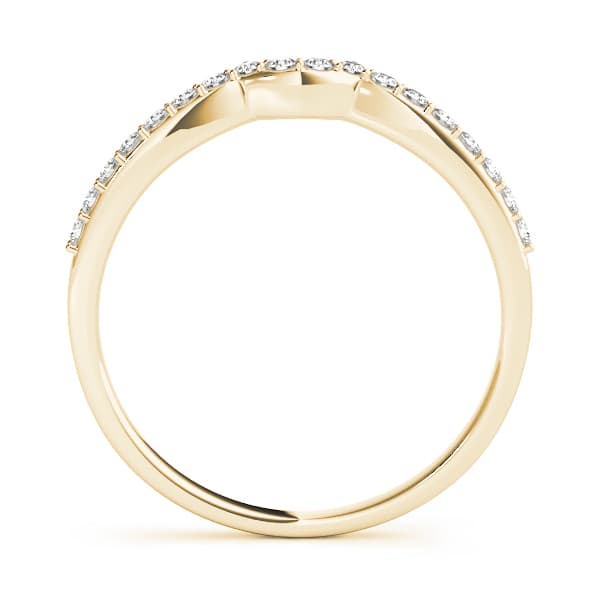 Curved Wedding Band (0.18 ct. tw.), Side view in yellow gold