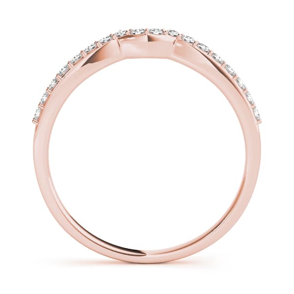 Curved Wedding Band (0.18 ct. tw.), Side view in rose gold