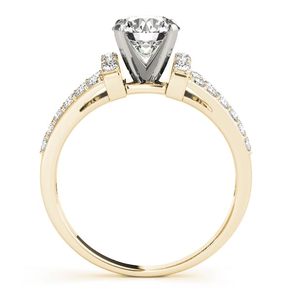 Multi-Row Split Shank Engagement Ring, style 50623, Side view in yellow gold