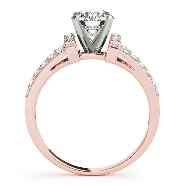 Multi-Row Split Shank Engagement Ring, style 50623, Side view in rose gold