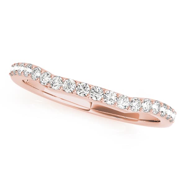 Curved Wedding Band (0.18 ct. tw.), Front view in rose gold