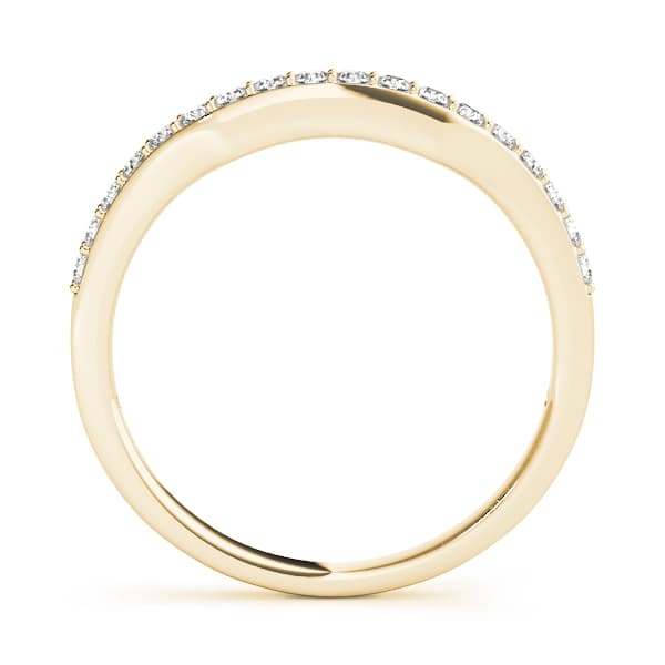 Curved Wedding Band (0.18 ct. tw.), Side view in yellow gold