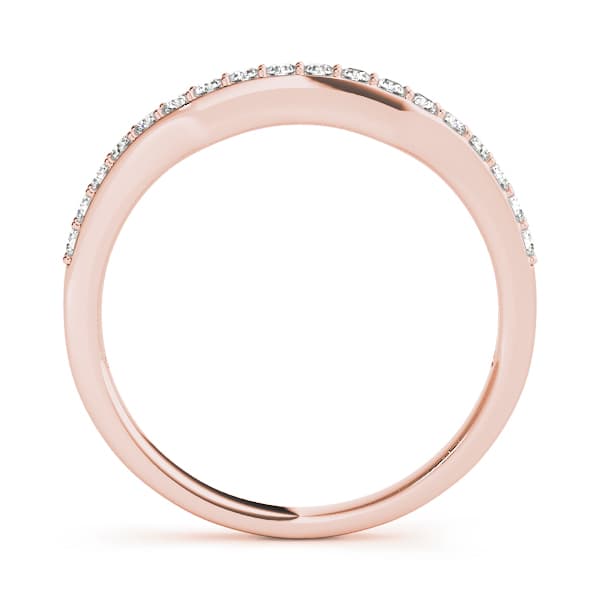 Curved Wedding Band (0.18 ct. tw.), Side view in rose gold