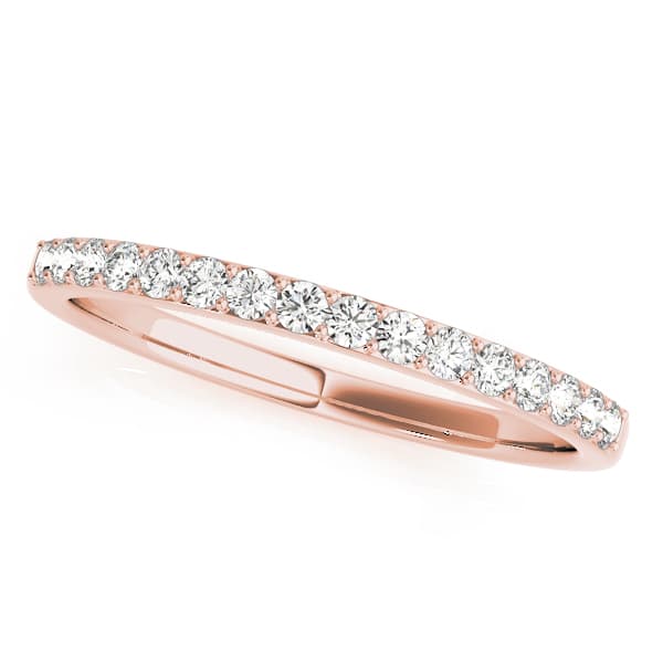 Shared Prong Wedding Band (0.16 ct. tw.), Front view in rose gold