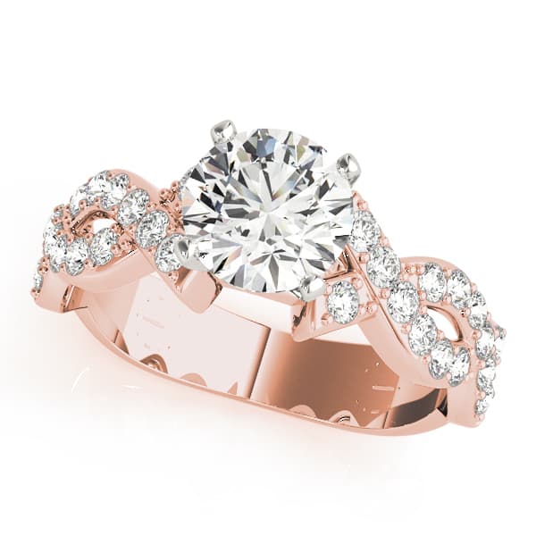 Infinity Multi-Row Engagement Ring, style 50627, Front view in rose gold