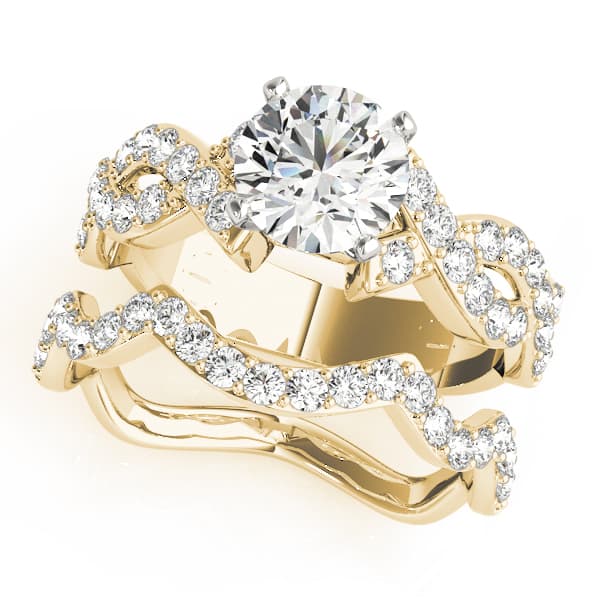 Infinity Multi-Row Engagement Ring, style 50627, On hand view in yellow gold