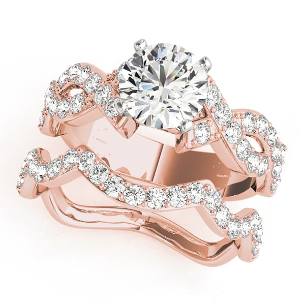 Infinity Multi-Row Engagement Ring, style 50627, On hand view in rose gold