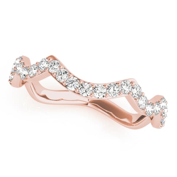 Curved Wedding Band (0.21 ct. tw.), Front view in rose gold