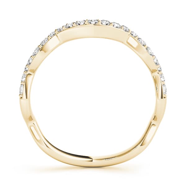 Curved Wedding Band (0.21 ct. tw.), Side view in yellow gold