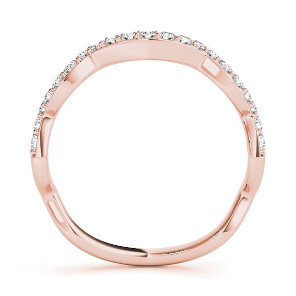 Curved Wedding Band (0.21 ct. tw.), Side view in rose gold