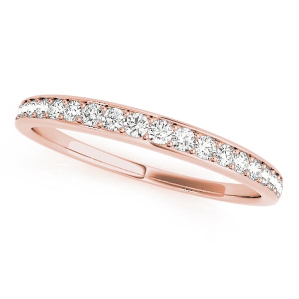 Prong In Channel Wedding Band (1/4 ct. tw.), Front view in rose gold