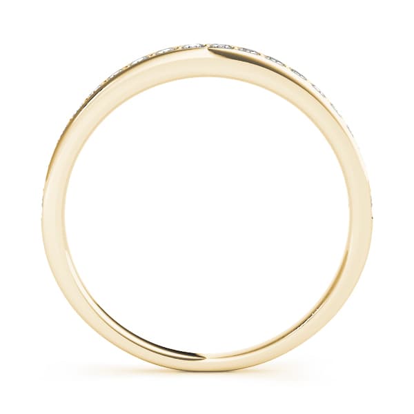 Prong In Channel Wedding Band (1/4 ct. tw.), Side view in yellow gold