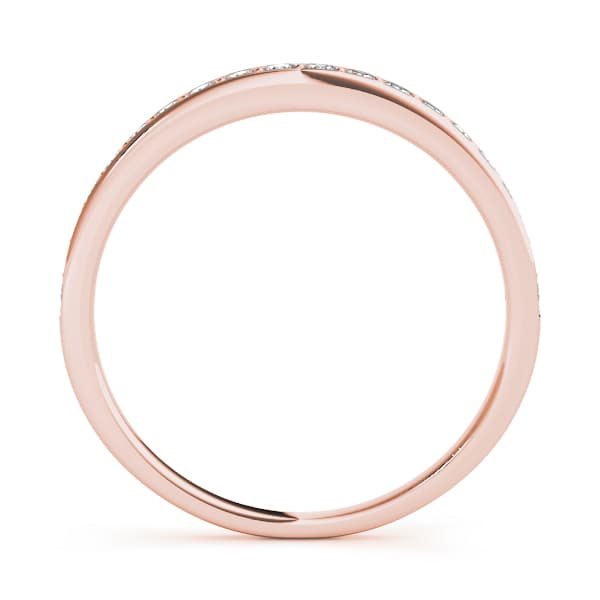 Prong In Channel Wedding Band (1/4 ct. tw.), Side view in rose gold