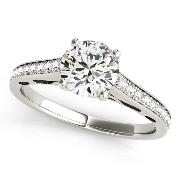 ENGAGEMENT RINGS SINGLE ROW PRONG — style 50629 in 10k White Gold