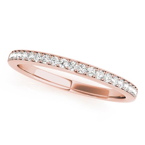 Prong In Channel Wedding Band (1/4 ct. tw.), Front view in rose gold