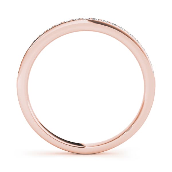 Prong In Channel Wedding Band (1/4 ct. tw.), Side view in rose gold