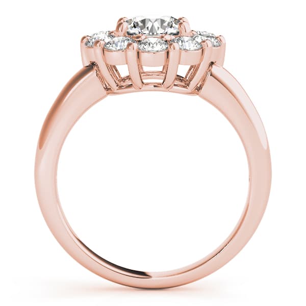 Round Halo Engagement Ring, style 50630, Side view in rose gold