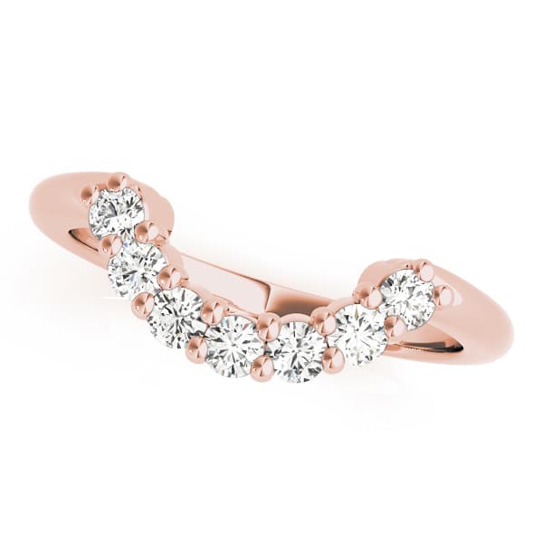 Curved Wedding Band (3/8 ct. tw.), Front view in rose gold