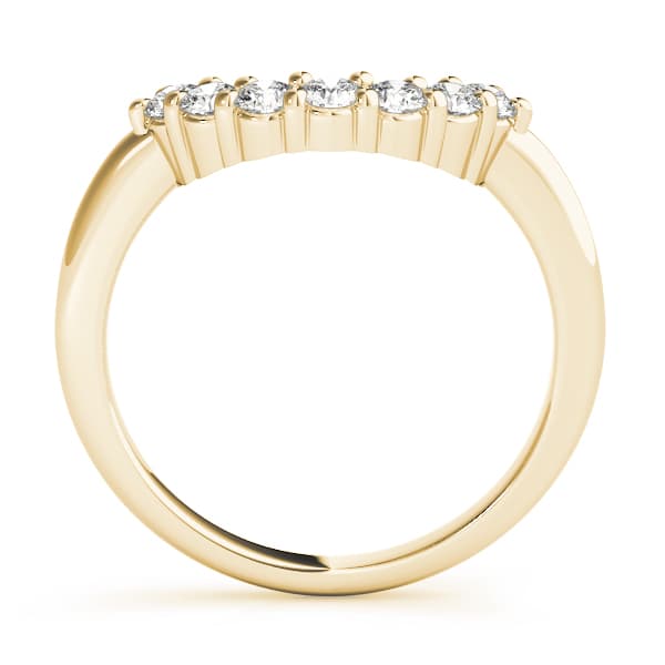 Curved Wedding Band (3/8 ct. tw.), Side view in yellow gold