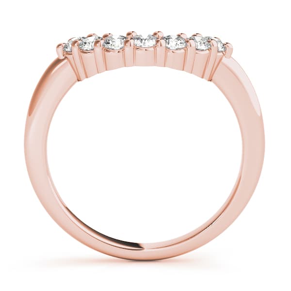 Curved Wedding Band (3/8 ct. tw.), Side view in rose gold